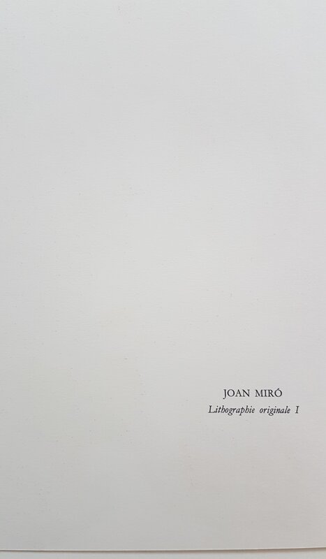 Joan Miró, ‘Lithographie Originale I’, 1977, Print, Color Lithograph, Cerbera Gallery