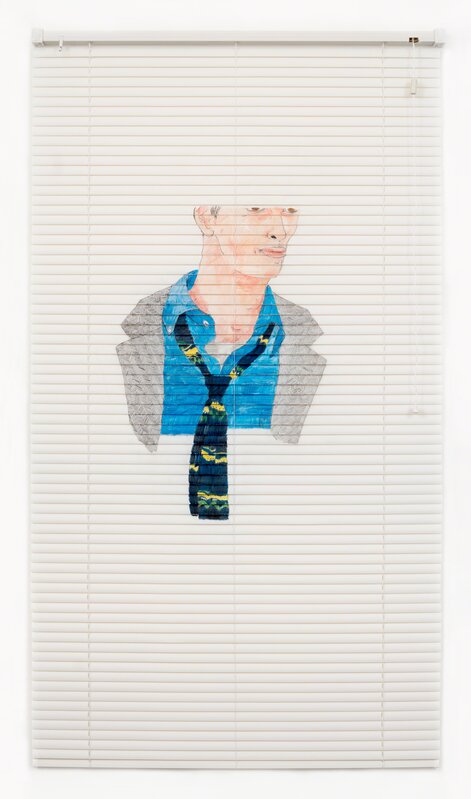Neil Haas, ‘Peace Guy’, 2018, Drawing, Collage or other Work on Paper, Coloured pencil on PVC Venetian blind, UNION Gallery