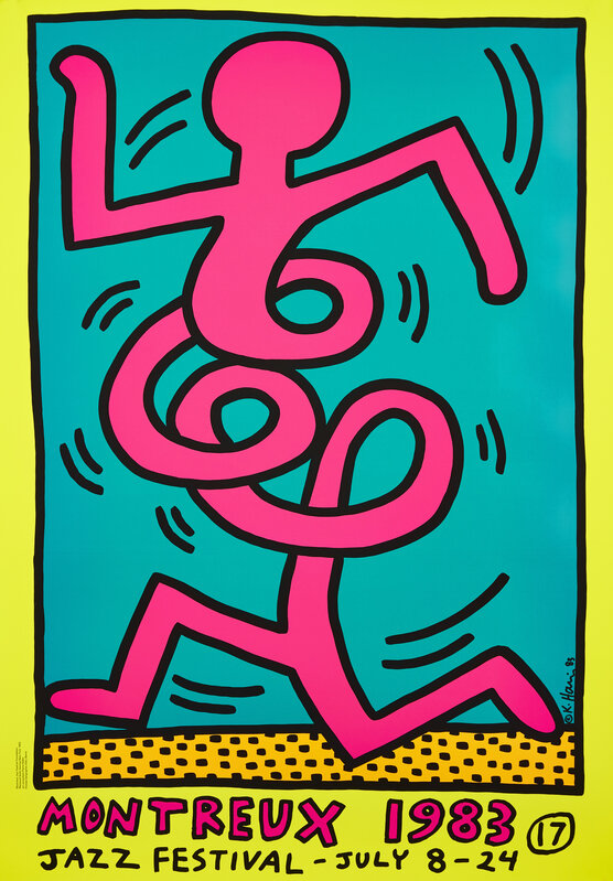 Keith Haring, ‘Montreaux Jazz Festival Posters’, 1983, Posters, Three screenprints in colours on smooth wove, including the pink, green and yellow designs, Roseberys