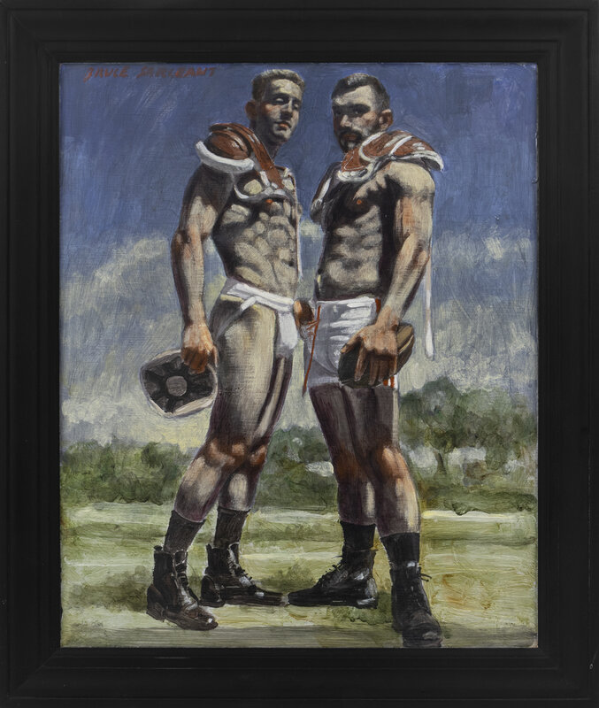 Mark Beard, ‘[Bruce Sargeant (1898-1938)] Team Players’, n.d., Painting, Oil on double-sided panel, CLAMP