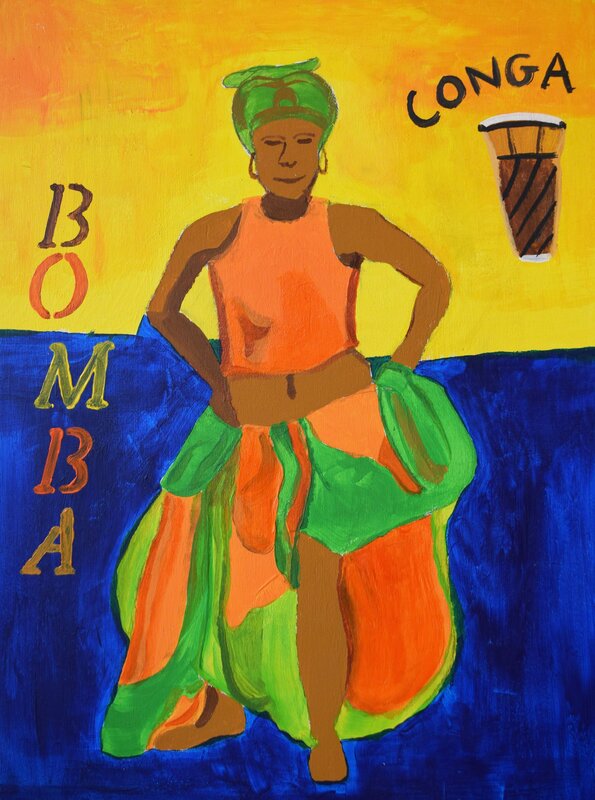 Aracelis Rivera, ‘La Morena - Bomba’, 2018, Painting, Acrylic on wood, Fountain House Gallery
