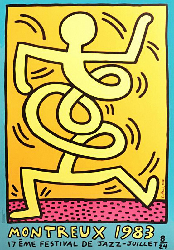 Keith Haring, ‘Montreuz Jazz De Festival (Green)’, 1983, Print, Screen print in colours on wove paper, Tate Ward Auctions