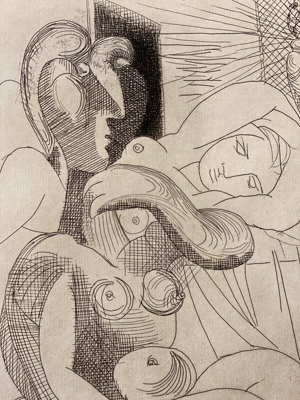 Pablo Picasso, ‘Dormeuse et Sculptures (B.258; Ba 306).’, 1933, Print, Original etching on Montval laid paper with the Vollard Watermark, Off The Wall Gallery