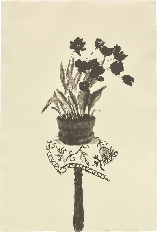 David Hockney, ‘Black Tulips (T.G. 258; M.C.A.T. 236)’, 1980, Print, Lithograph, on cream BFK Rives paper, the full sheet., Phillips