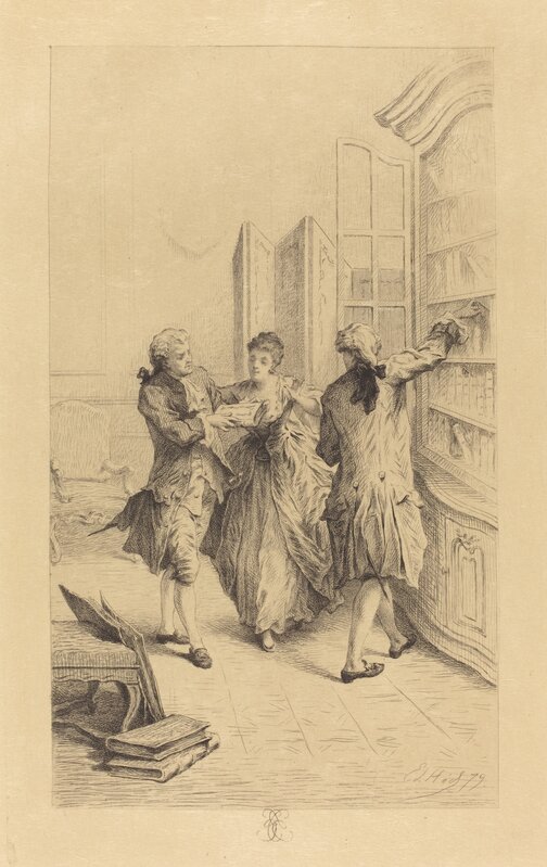 Ed. ? Heil, ‘Interior with Two Gentlemen and a Lady’, 1879, Print, Etching, National Gallery of Art, Washington, D.C.