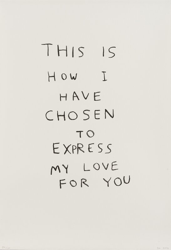 David Shrigley, ‘This is How I Have Chosen’, 2014, Print, Lithograph printed in black, Forum Auctions
