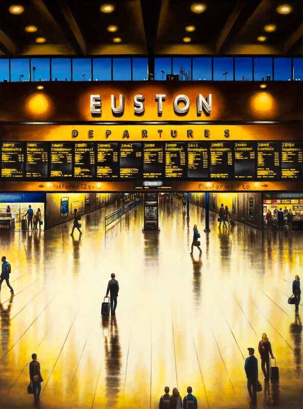 John Duffin, ‘Euston - Departures ’, 2022, Painting, Oil on Canvas, Catto Gallery