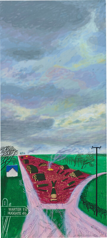 David Hockney, ‘Less Trees Near Warter’, 2009, Drawing, Collage or other Work on Paper, Inkjet printed computer drawing in colours, on wove paper flush-mounted to Alu Dibond support (as issued)., Phillips