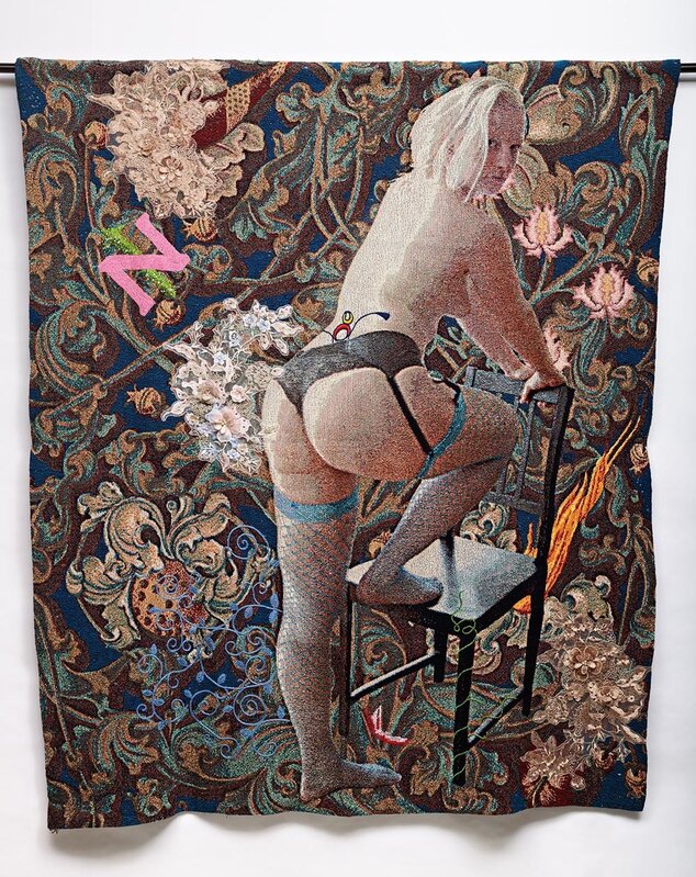 Katie Commodore, ‘Julia’, 2018, Textile Arts, Mixed Media Woven Photo Tapestry with Embelishments, The Untitled Space