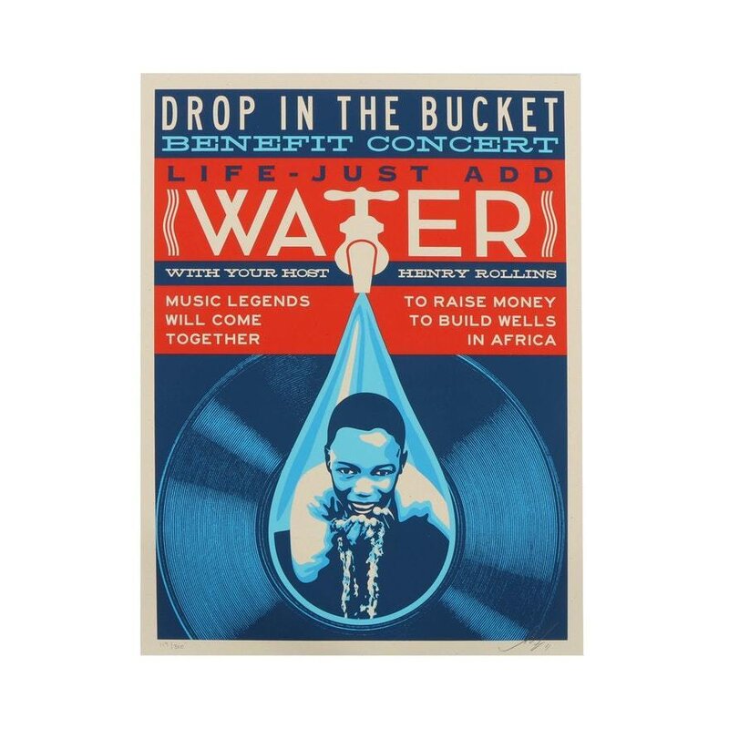 Shepard Fairey, ‘Drop in the Bucket’, 2011, Print, Speckletone paper, AYNAC Gallery