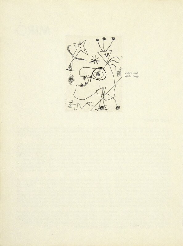 Joan Miró, ‘L'Aigrette (The Plumed Hat)’, 1956, Print, Original etching, Heather James Fine Art Gallery Auction