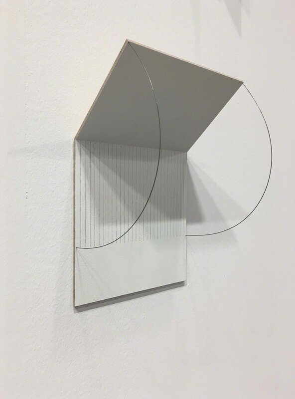 Jong Oh, ‘Folding Drawing #17’, 2019, Sculpture, Wood panel, paint, graphite, metal rod, shadow, Sabrina Amrani