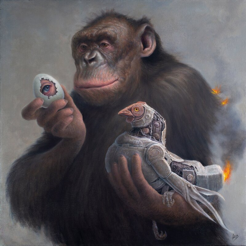Chris Leib, ‘Primate Directive’, 2019, Painting, Oil on canvas, Beinart Gallery