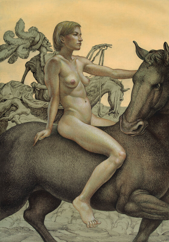 Michael Bergt, ‘Pale Rider’, 2020, Painting, Color pencil / gouache, Nüart Gallery