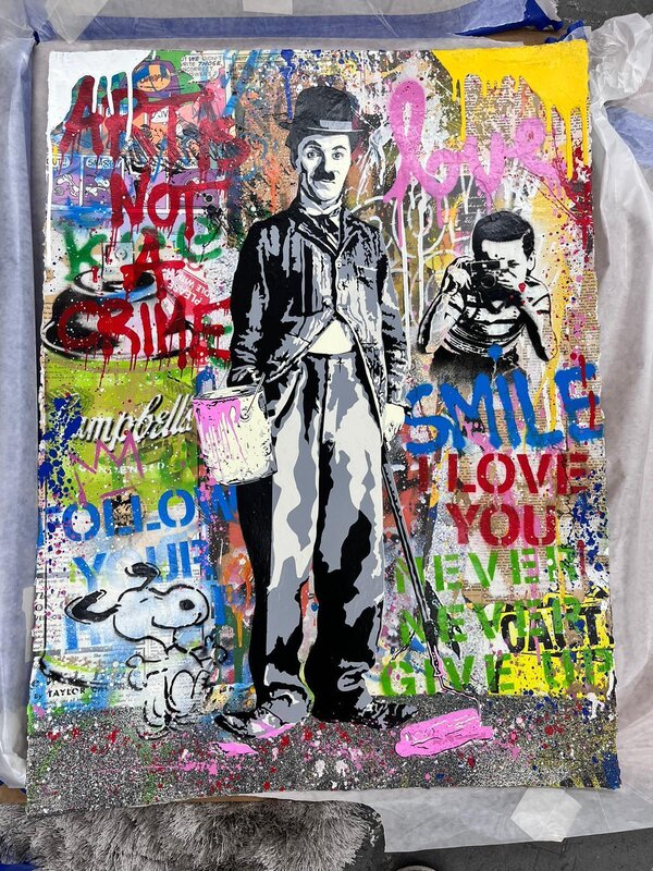 Mr. Brainwash, ‘Chaplin’, 2020, Print, Silkscreen and mixed media on paper, Artsy x Forum Auctions