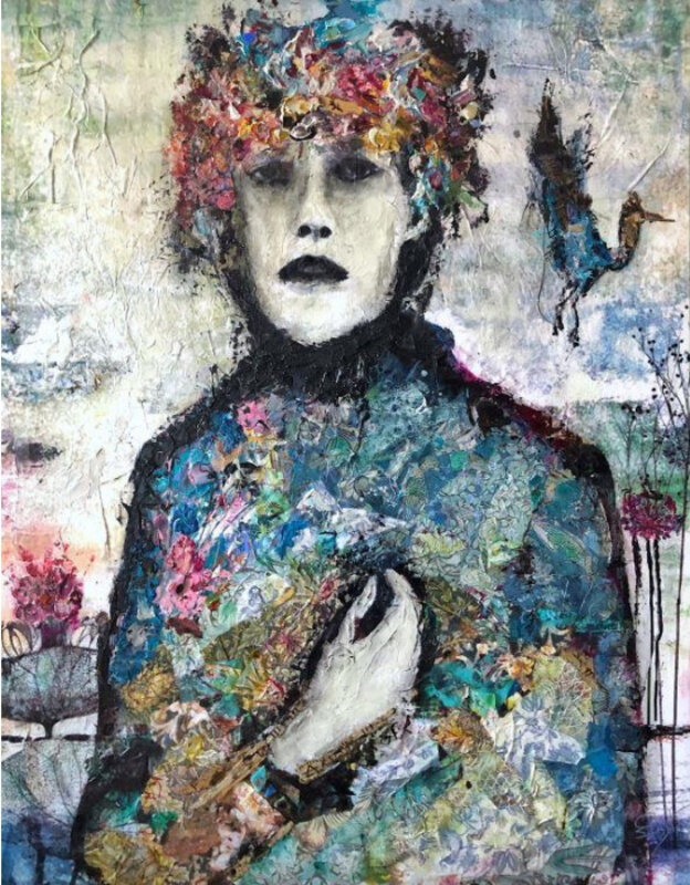 SylT, ‘Lady Bird No. 2 in Winter’, 2021, Painting, Mixed media on board, Thompson Landry Gallery