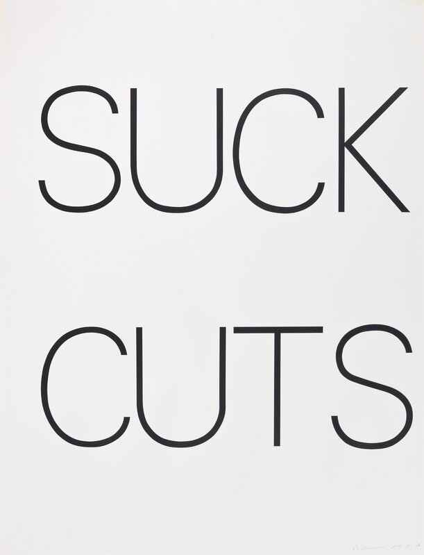 Bruce Nauman, ‘Suck Cuts’, 1973, Print, Lithograph, Freeman's | Hindman