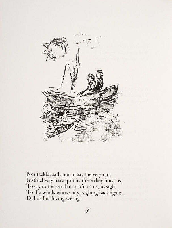 Marc Chagall, ‘Prospero and Miranda in a barque at sea.’, 1975, Print, Lithograph, Ben Uri Gallery and Museum 