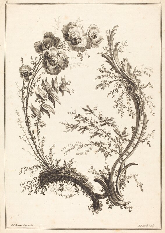 Jean-Jacques Avril I after Jean-Baptiste Pillement, ‘Ornament with Flowers’, Print, Etching and engraving, National Gallery of Art, Washington, D.C.