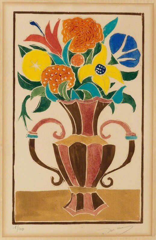 André Derain, ‘Bouquet de Fleurs dans un Vase’, 1945, Print, Colour woodcut, Koller Auctions