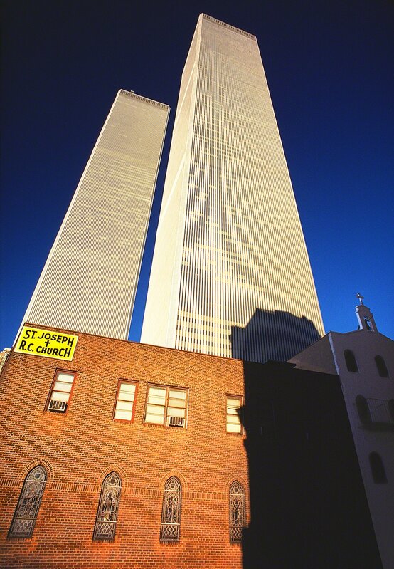 Mitchell Funk, ‘World Trade Center, Twin Towers and Church’, 1974, Photography, Inkjet Archival Print, Robert Funk Fine Art