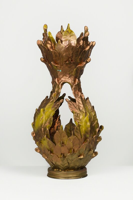 Eugene Von Bruenchenhein, ‘Untitled (Copper vessel with jar lid base)’, Sculpture, Paint on oven-fired clay, Fleisher/Ollman