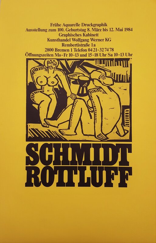 Karl Schmidt-Rottluff, ‘Kunsthandel Wolfgang Werner KG (Nudes)’, 1984, Posters, Offset-Lithograph, Exhibition Poster, Graves International Art