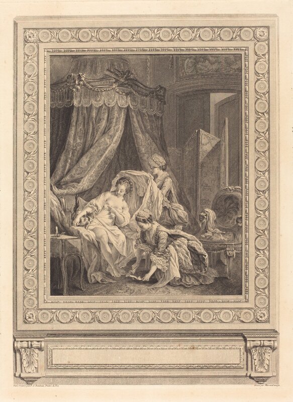 Jean Massard after Pierre-Antoine Baudouin, ‘Le lever’, 1771, Print, Etching and engraving, National Gallery of Art, Washington, D.C.