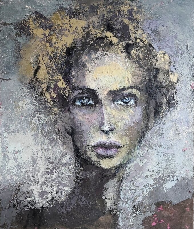 Eva Dvorak, ‘Lady of life   ’, 2019, Painting, Concrete and and acrylic pigment on canvas, the gallery STEINER