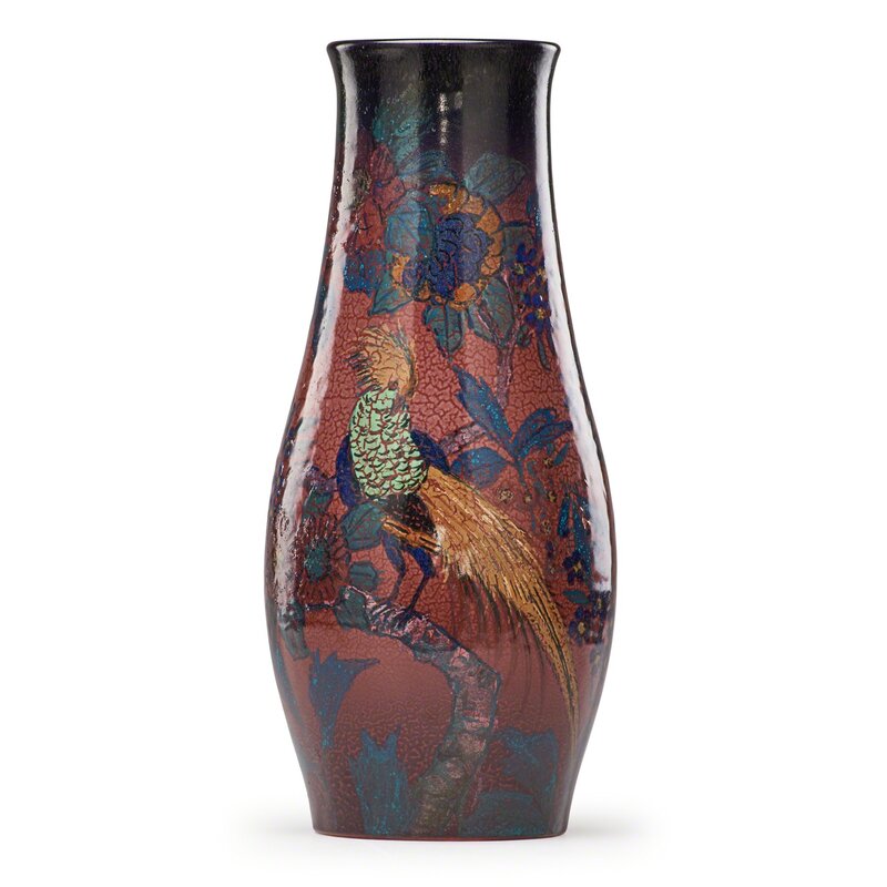 Edward T. Hurley, ‘Large Jewel Porcelain vase with pheasants’, 1922, Design/Decorative Art, Rago/Wright/LAMA/Toomey & Co.