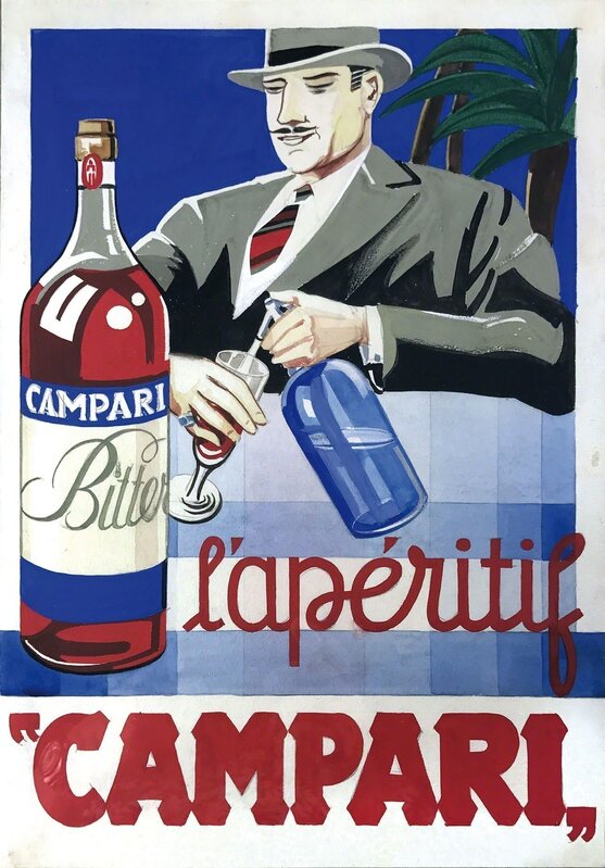 ‘L’APERITIF CAMPARI’, ca 1935, Posters, A nice maquette probably made for the French market., Cambi