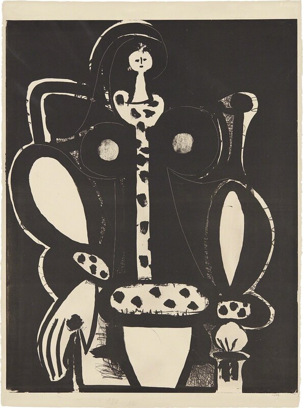 Pablo Picasso, ‘Femme au fauteuil (d'après le noir) (The Armchair Woman, from the black)’, 1948, Print, Lithograph, on Arches paper, the full sheet., Phillips
