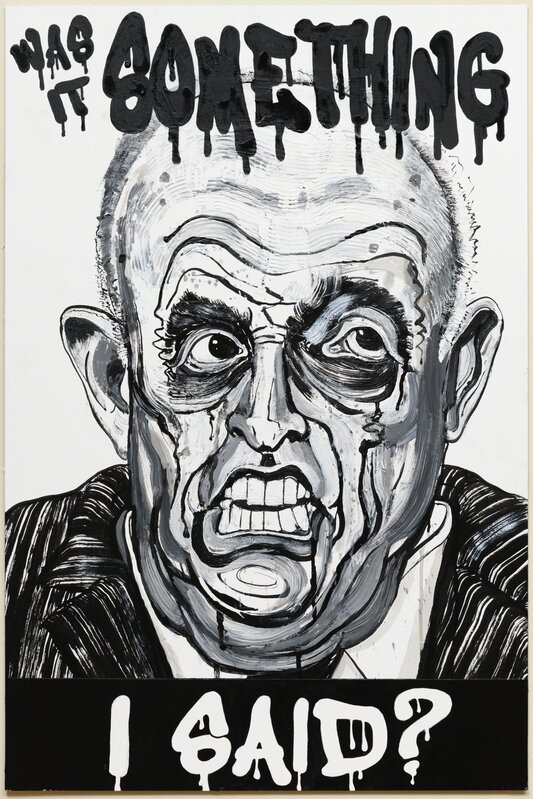 Robbie Conal, ‘Rudy Giuliani’, 2018, Painting, Oil on Strathmore 500 acid free illustration board. Framed and matted with brass nameplate., Track 16 Gallery