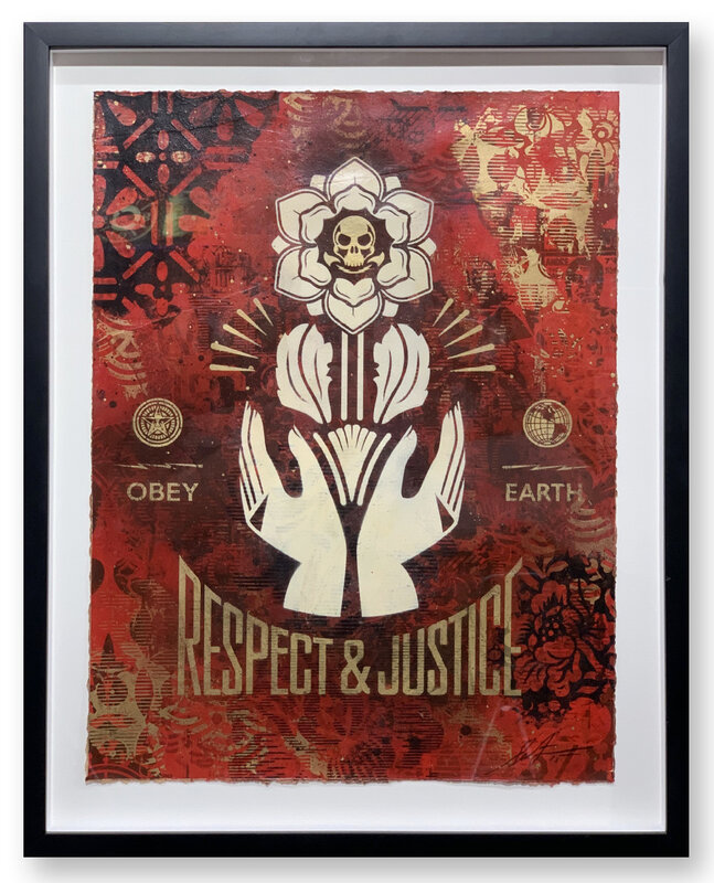 Shepard Fairey, ‘Respect and Justice Study’, 2015, Mixed Media, Stencil, silkscreen and collage on paper, Samuel Owen Gallery