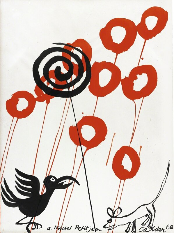 Alexander Calder, ‘Le Courbeau et la renard’, 1968, Drawing, Collage or other Work on Paper, Gouache and ink on paper, Sotheby's
