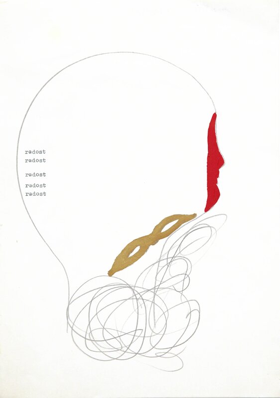 Vlado Martek, ‘Die Freude (Joy)’, 1987, Drawing, Collage or other Work on Paper, Pencil, varnish, pigment and typewriter on paper, Aanant & Zoo