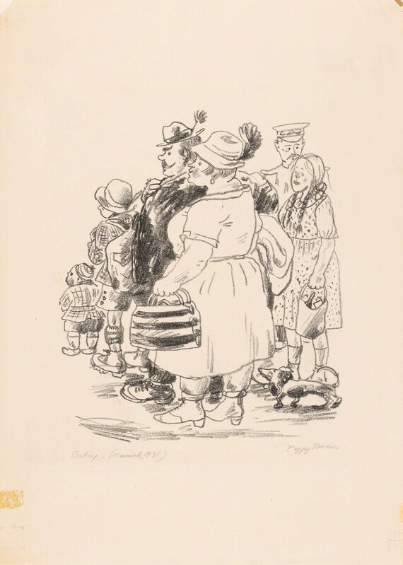 Peggy Bacon, ‘PEANUTS; OUTING (FLINT 94; 103)’, 1930 and 1931 respectively, Print, Lithographs, Doyle