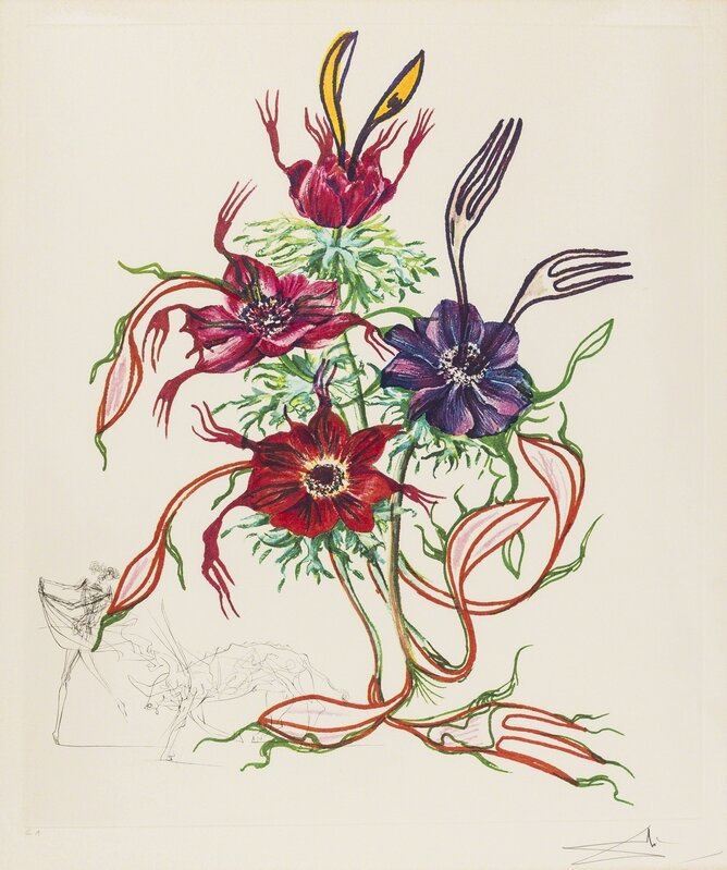 Salvador Dalí, ‘Anemone Tauramachie (Field 72-7-A; M&L 551)’, 1972, Print, Lithograph with engraving printed in colours, Forum Auctions