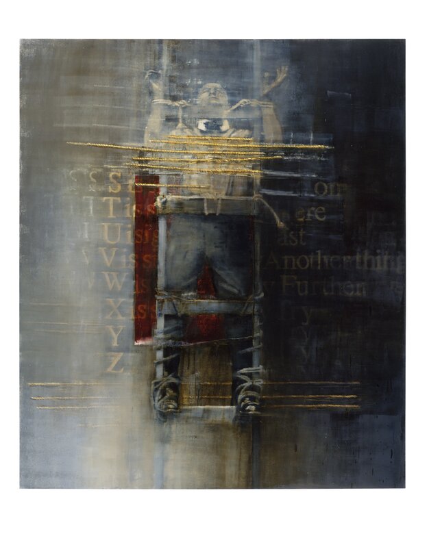 Deborah Oropallo, ‘Houdini Challenged’, 1990, Painting, Oil on canvas with second canvas collaged on top, Anderson Collection at Stanford University