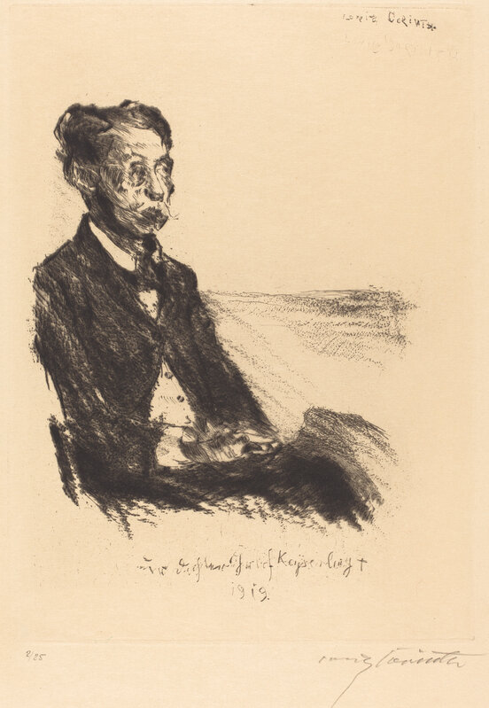 Lovis Corinth, ‘Count Keyserling (Bildnis des Grafen Keyserling)’, 1919, Print, Drypoint and roulette in black on japan paper, National Gallery of Art, Washington, D.C.