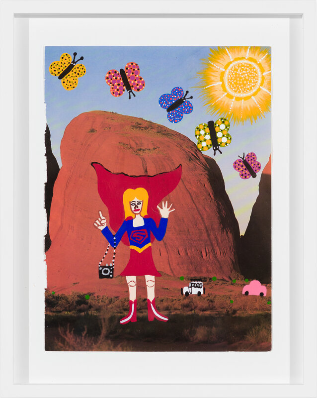 Kaylene Whiskey, ‘Super Girl on Country’, 2020, Painting, Acrylic on found print, Roslyn Oxley9 Gallery