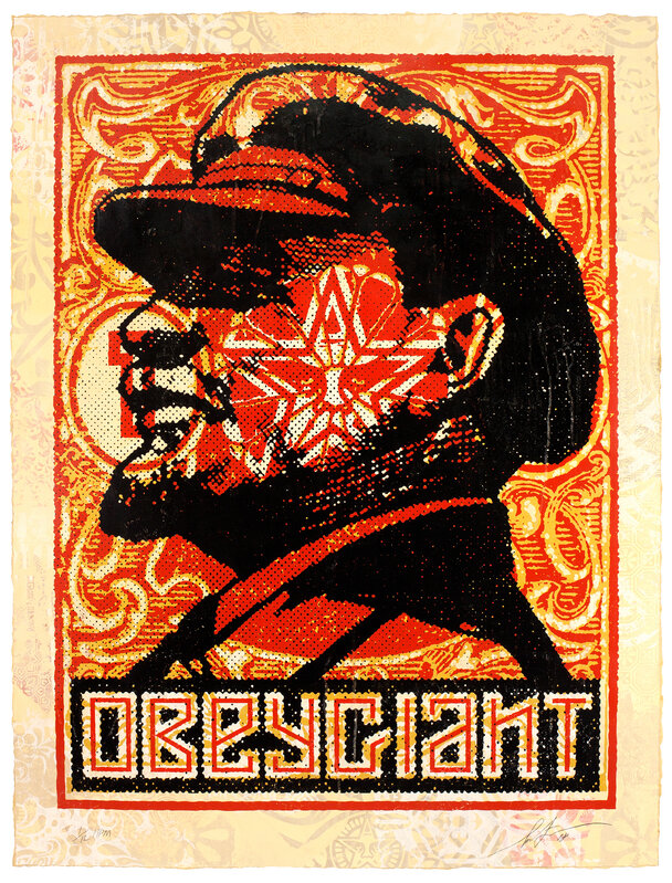 Shepard Fairey, ‘Lenin Stamp’, 2018, Mixed Media, Silkscreen and mixed media collage on paper (HPM), Jonathan LeVine Projects
