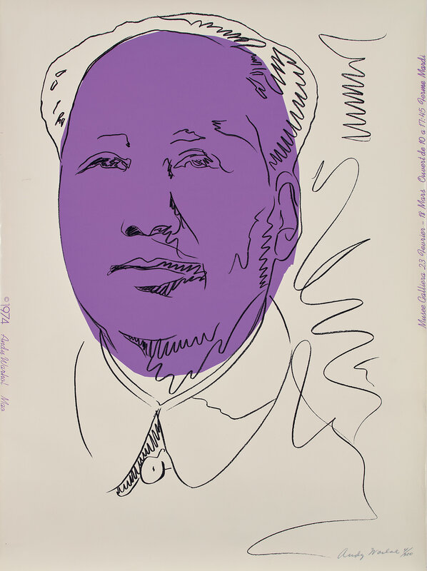 Andy Warhol, ‘Mao (wallpaper)’, 1974, Print, Screenprint in colors, on wallpaper, the sheet trimmed at the upper and lower sheet edges (as is common with this edition)., Phillips