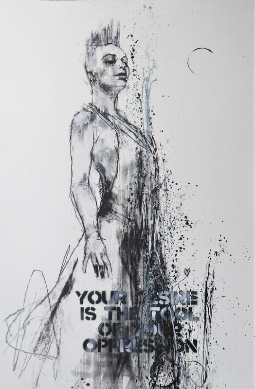 Guy Denning, ‘You don ́t stand a chance’, 2019, Painting, Chalk, conté and spraypaint on Arches paper, Pretty Portal