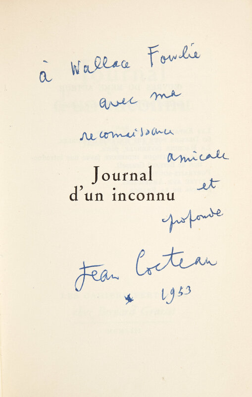 Jean Cocteau, ‘Two inscribed titles’, Drawing, Collage or other Work on Paper, Doyle