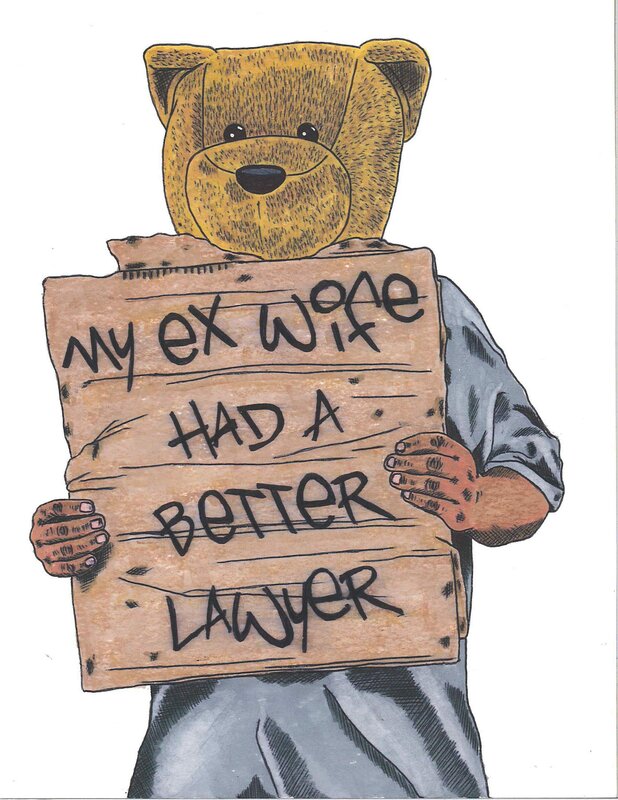 Sean 9 Lugo, ‘My Ex Wife Had A Better Lawyer’, 2019, Drawing, Collage or other Work on Paper, Marker and ink on Bristol paper, framed, Deep Space Gallery