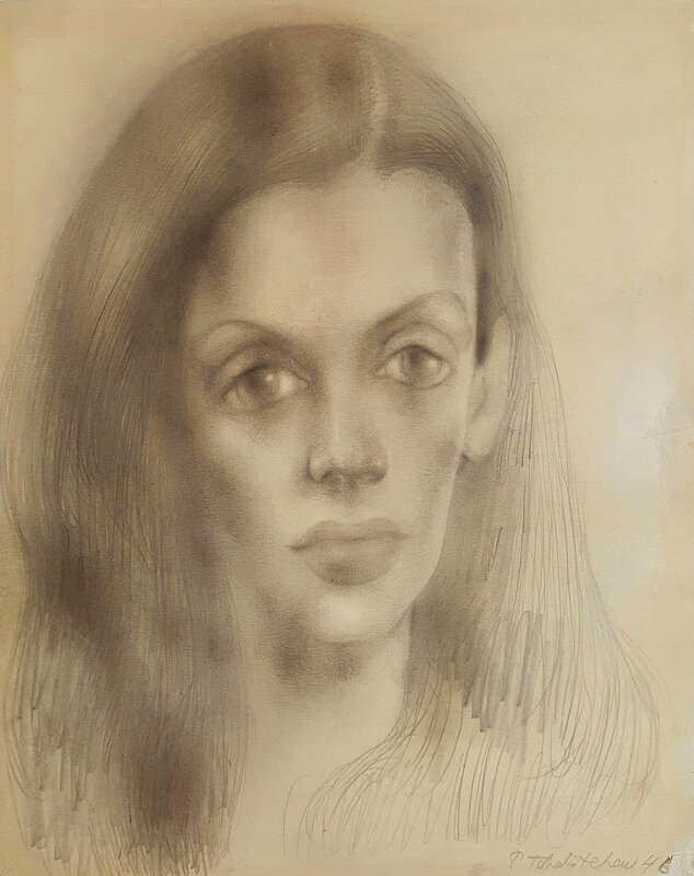 Pavel Tchelitchew, ‘Portrait of Bachoo Dinshaw, Countess Woronzow ’, 1946, Drawing, Collage or other Work on Paper, Graphite pencil, Robert Funk Fine Art