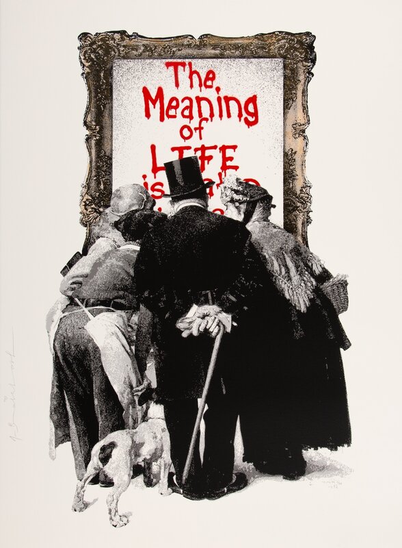 Mr. Brainwash, ‘The Meaning of Life (Red)’, 2019, Print, Screenprint in colors on Archival Art paper, Heritage Auctions