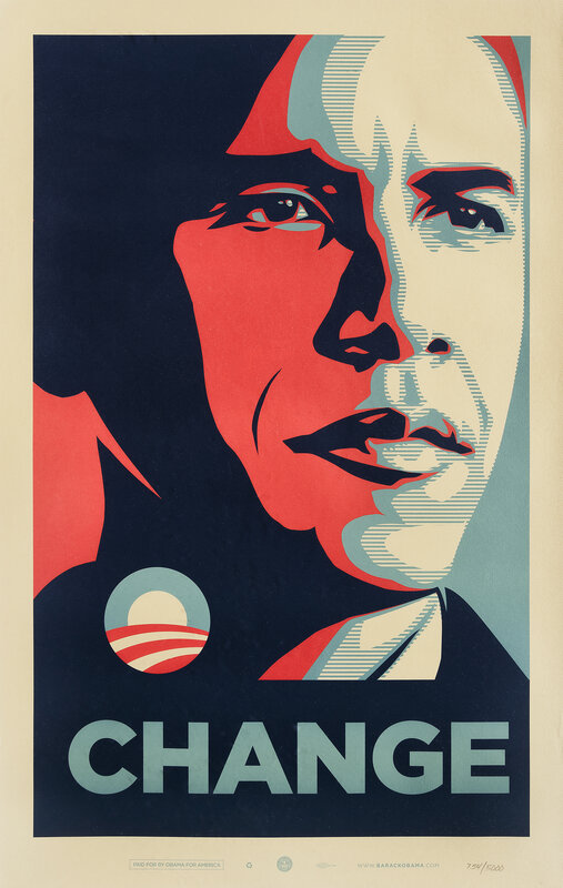 Shepard Fairey, ‘Change’, 2008, Print, Offset lithograph in colours on recycled paper, Tate Ward Auctions
