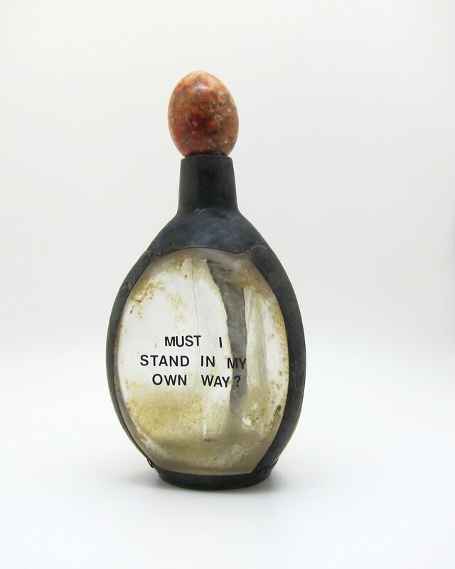 Etta B. Ehrlich, Ph.D., ‘Must I Stand In My Own Way’, 2016, Sculpture, Glass Bottle with Text, Carter Burden Gallery